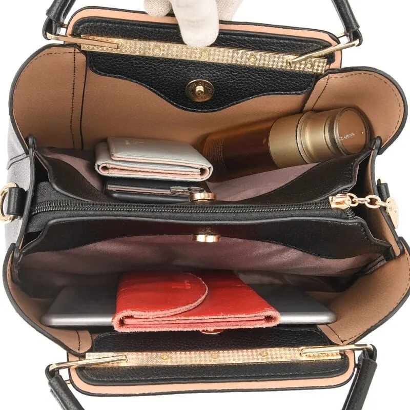 Ladies Handbag Shoulder Bag Crossbody Bag Fashion Women Soft PU Leather Handle Large Capacity Shopping Messenger Tote