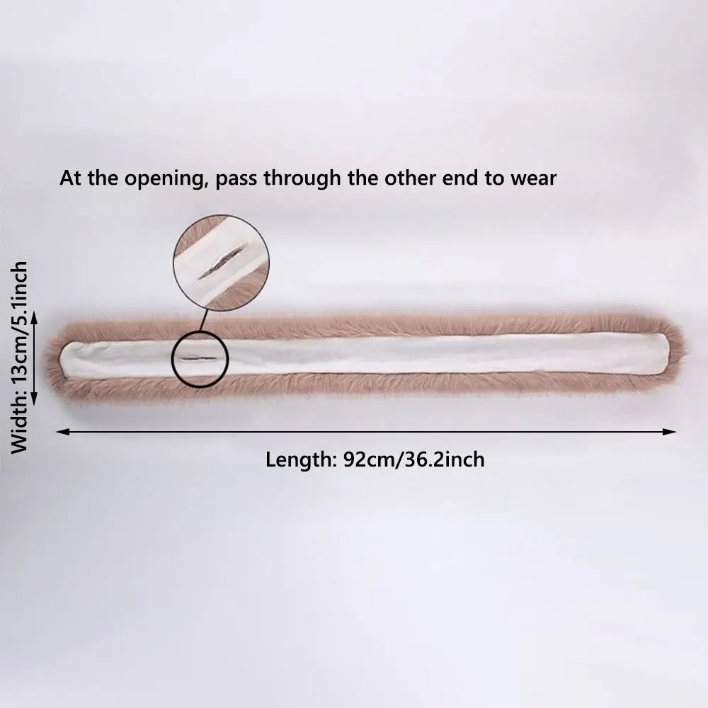 Versatile Winter Faux Fur Scarf Thick Warm Comfortable Neck Warmers Fluffy Soft Faux Fox Rabbit Fur Collar Scarf for Women