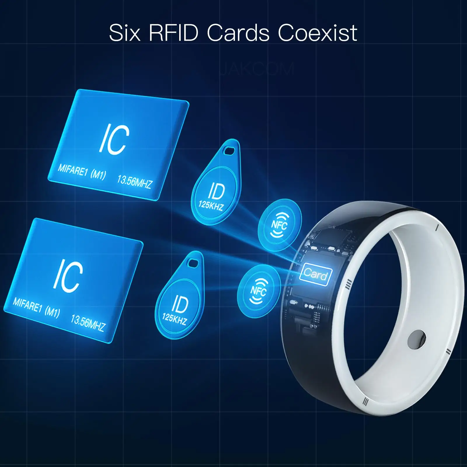 JAKCOM R5 Smart Ring For men women rf sticker barcode anti theft eas rfid label 125khz iso18000 6c nfc crd logo tags uhf pon id