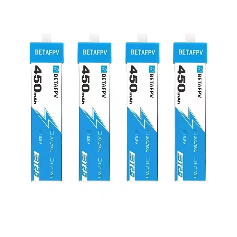 Lot 8 Piles BT2.0 450mAh pour Drone FPV Micro - Batterie LiPo