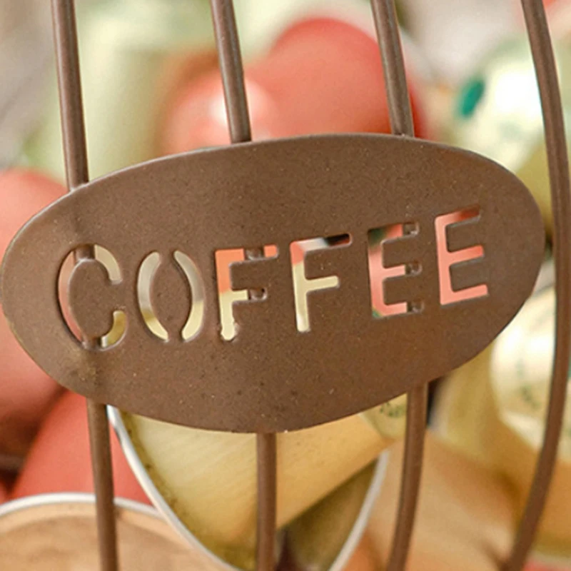 Espresso Capsule Holder Container Counter Coffee Pod Holder Snack Fruit Organizer Kitchen Replacement Parts Gold 3