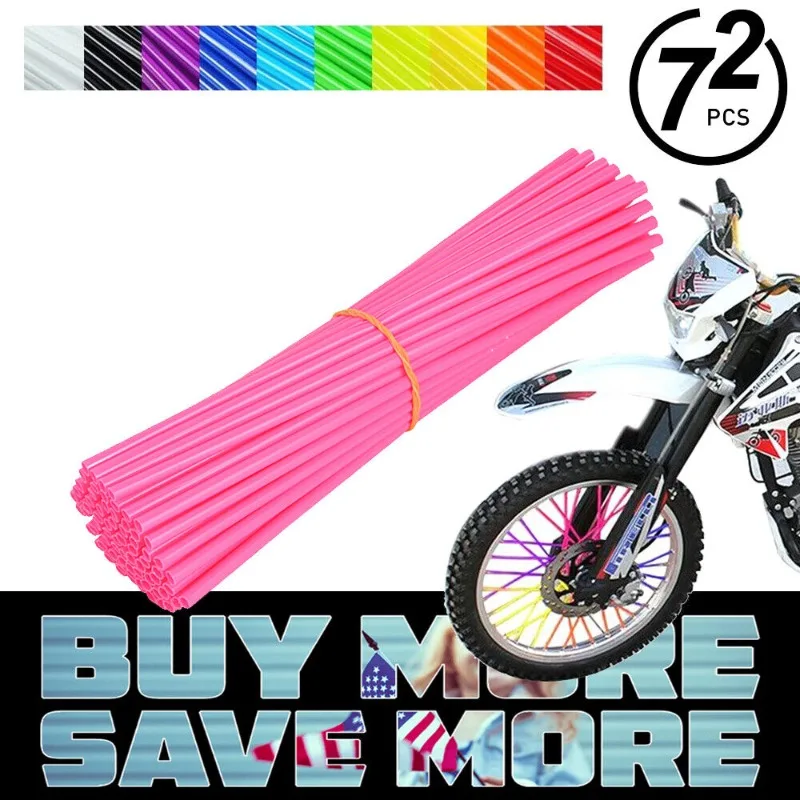 72PCS 24cm Universal Dirt Bike Speichen Abdeckungen Motorrad Felge Speichen Wrap Kit Skins Schutz Abdeckung Für motocross Fahrrad – Detail 18