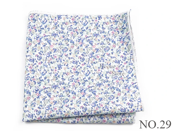 Neue schöne Blumen druck Hankerchief Baumwolle rosa blau lila Taschen tücher für Männer Hochzeits feier täglich tragen Accessoires Geschenk – Detail 30