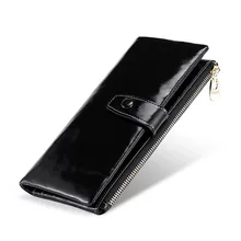 

Retro Long Wallet For Men Genuine Leather Wallet Women Luxury Purse Anti-theft Multi-function Card Holder Cash Case Cowhide