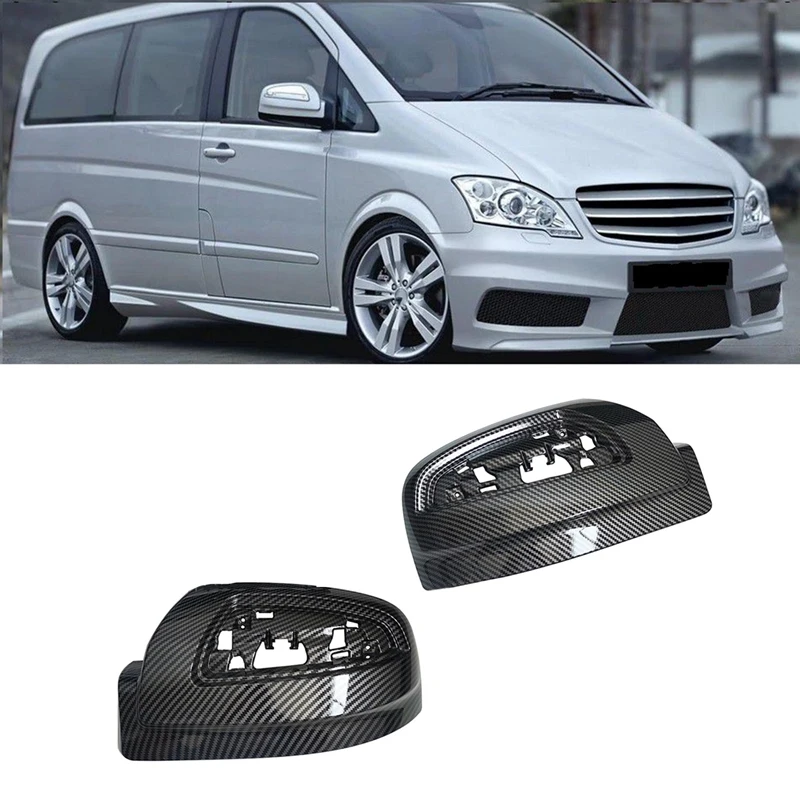 

1 Pair Carbon Fiber Rear Mirror Cover Shell Cap For Mercedes-Benz Viano W639 2011-2015 A6398110461 A6398110561