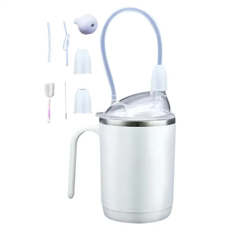 Silicone Adult Sippy Cups For Elderly Spill Proof Drinking Cup With Straw For Disabled Patient Adult Sippy Cup With Handle