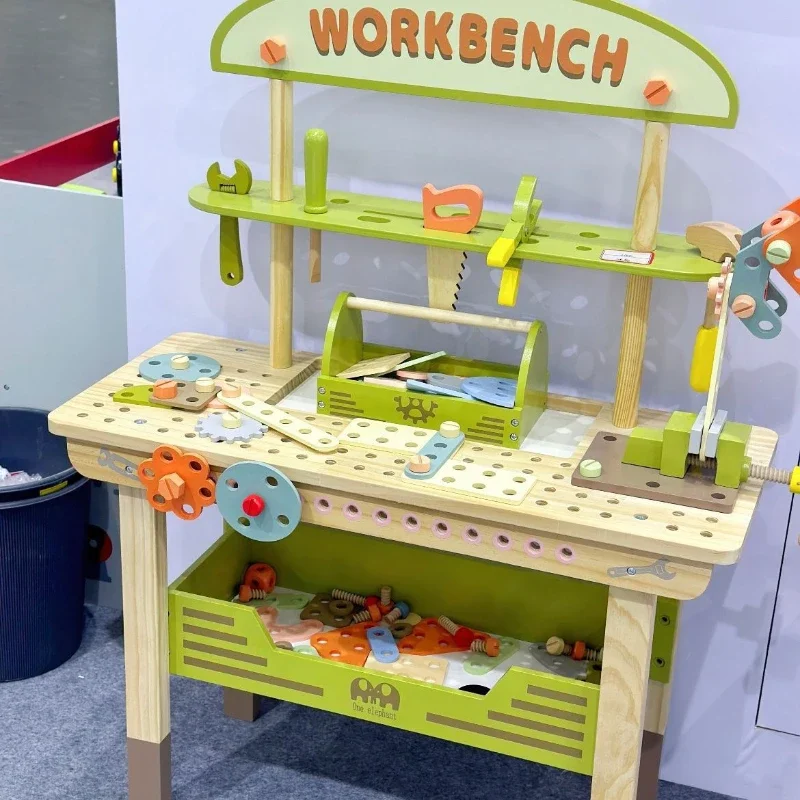Diy Montessori Wood Toys Nut Disassembly and Assembly Multi-function Workbench Miniature Unique Toy Magnetic Blocks Board Games