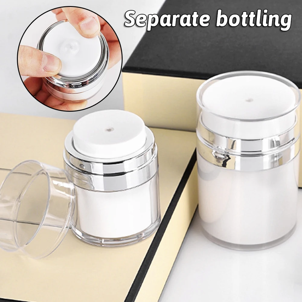

Cream Jar Vacuum Bottle Gels Lotions Dispenser Press-Type Refillable Bottles Cosmetic Cream Container For Travel Storage Tank