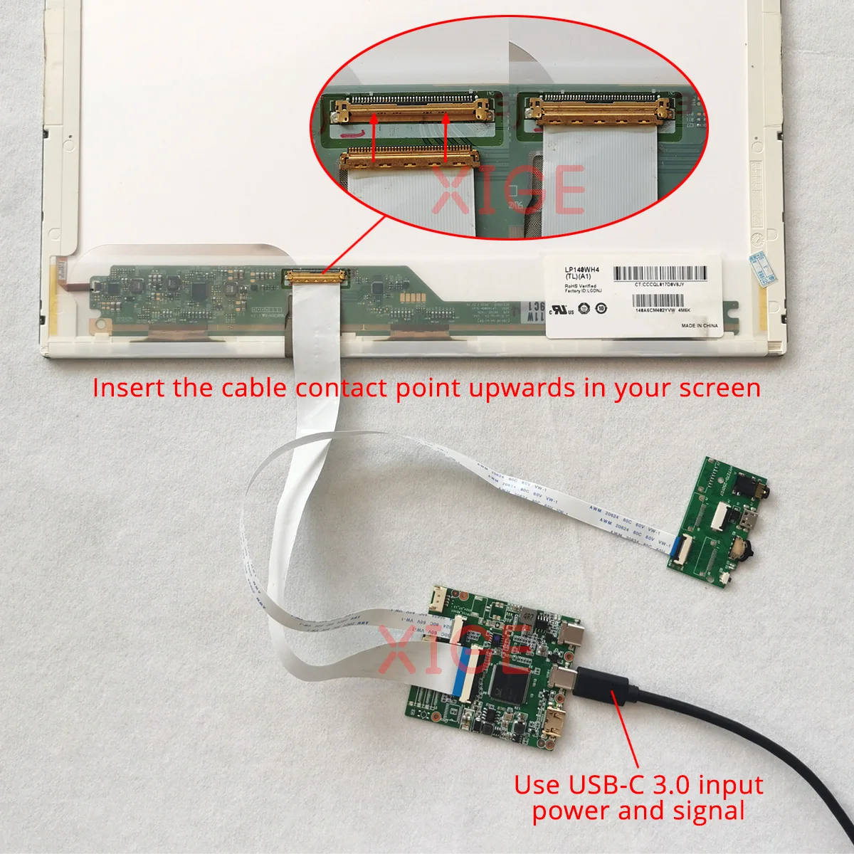 LTN156AT05-301/802/H01/S01 TYPE-C 미니 HDMI 15.6 LVDS 40핀 노트북 패널 1366x768 USBC 3.0 금속 케이스 + 컨트롤러 보드 키트
