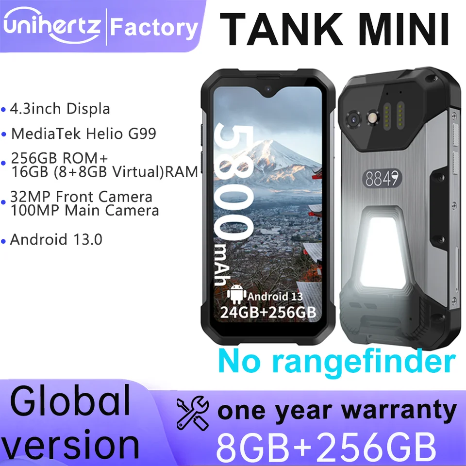 携帯電話本体 Mini Amazon | 8849 Tank Mini 頑丈携帯電話、4.3インチ小型4 G