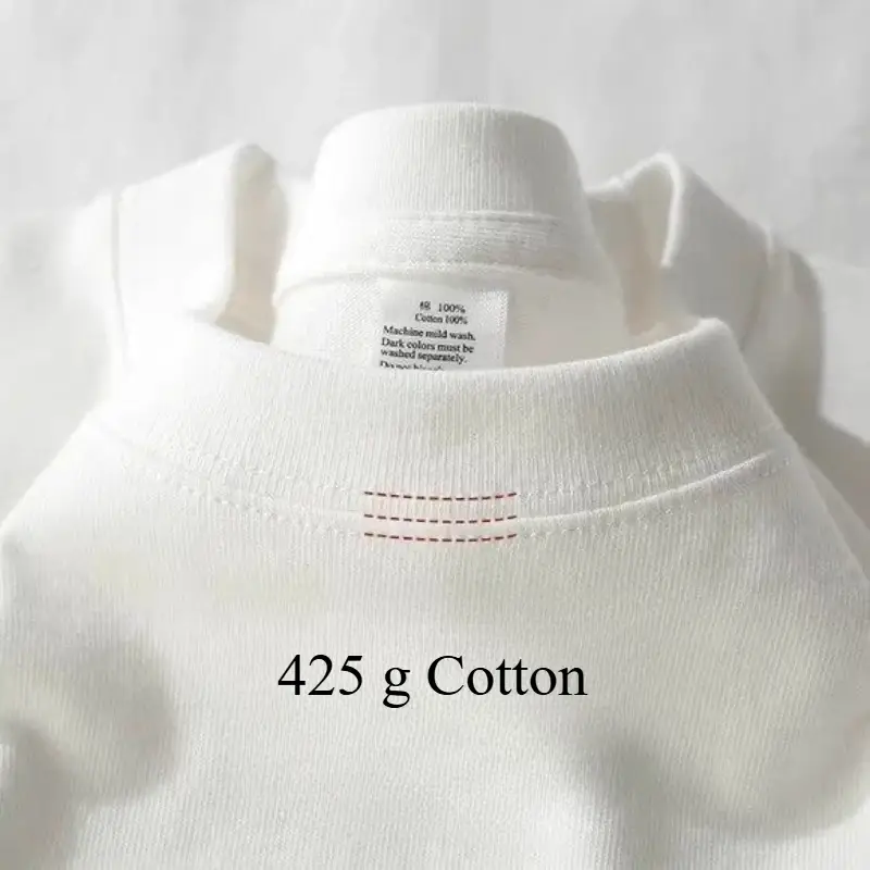 Heavy Wight 425 grams Men T Shirt Cotton Half Sleeve Brathable High Qaulity Round Neck Basic Tops Men Summer T-Shirt - Image 11
