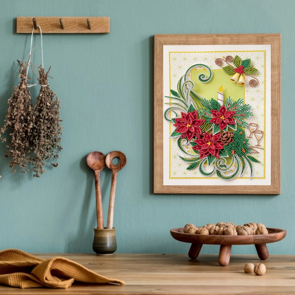 Paper painting, Quilling Art, Picture in embroidery hoop