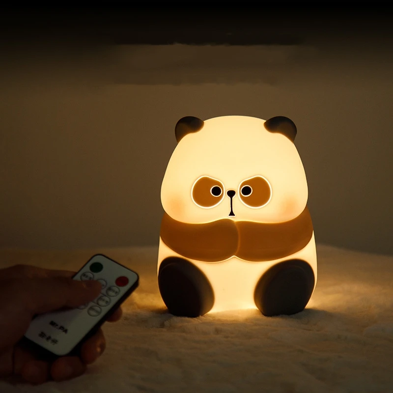 LED Night Light Panda Bedside Sleeping Night Lights USB charging Silicone  Children Gife Eye Protection Lamp