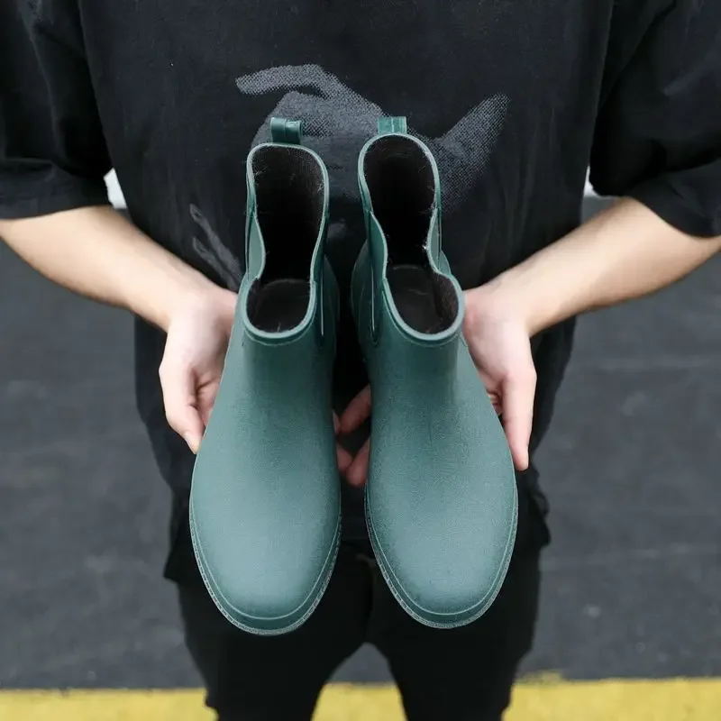 Bottes de pluie cuisine homme cheville noires imperméables antidérapantes qualité professionnelle