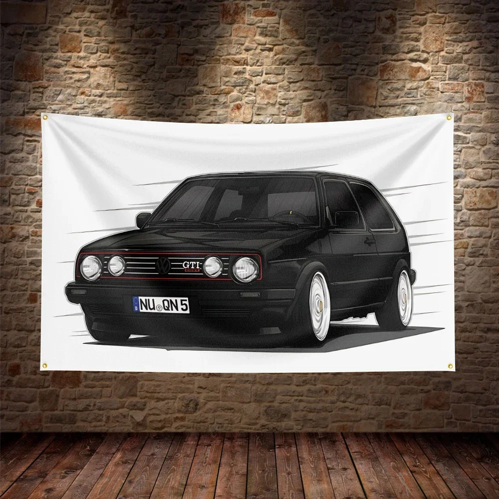 

3X5Ft VW Racing Car Flag Polyester Printed Car Banner For Decor