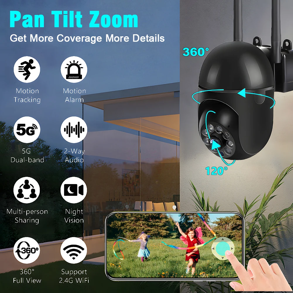 

1080P HD Camera color Night Auto Tracking IP WiFi camera securityCamera Home Surveillance camera Baby Monitorvideo camera 360 °