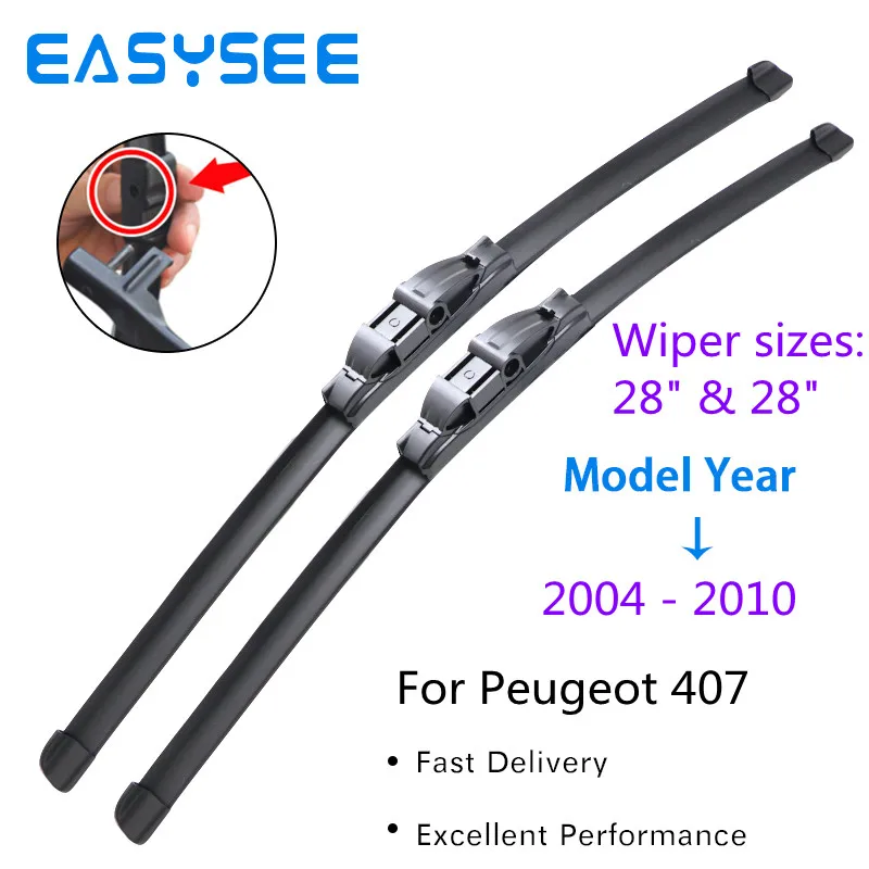 

Windscreen Wiper Blades for Peugeot 407 Fit Side Pin Arms 2004 2005 2006 2007 2008 2009 2010