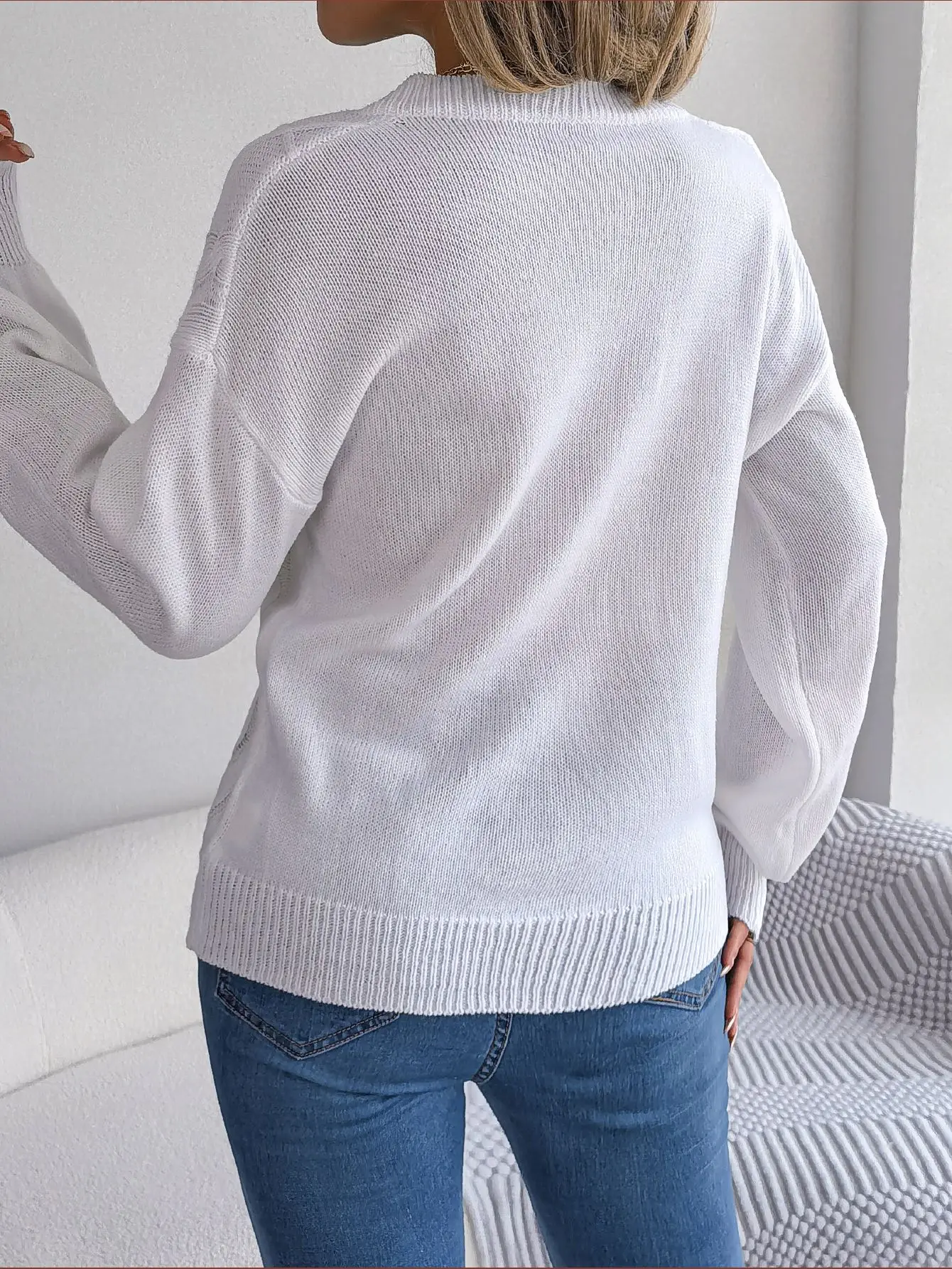 Tavimart Casual Loose Twists Knitted Pullover Sweater for Winter Women's Sweaters New O-neck Full Sleeve Solid Knit Tops