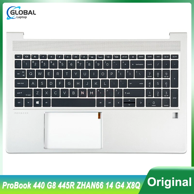 

Original New US Keyboard for HP ProBook 440 G8 445R ZHAN66 14 G4 X8Q Laptop Case Palmrest Top Upper Cover backlit replacement US