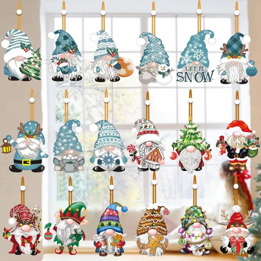 

Рождественские деревянные украшения, милые легкие праздничные украшения, красочные деревянные куклы, рождественские украшения, 18 шт., Мультяшные, без лица