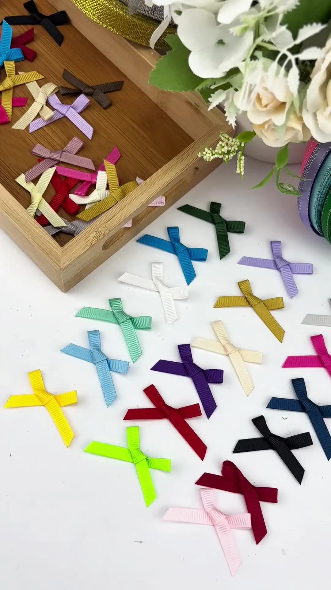 Confezione da 50 pezzi) Fiocchi in nastro di grosgrain di colore misto da 4 cm per confezione regalo Vaso Abbigliamento per la casa Confezione Decorazioni natalizie Cravatta all'ingrosso  15