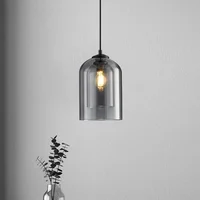 Modern Loft Glass Lustre Pendant Light LED Nordic Hanging Industrial Decor Lights Fixtures E27/E26 for Kitchen Restaurant Lamp 2