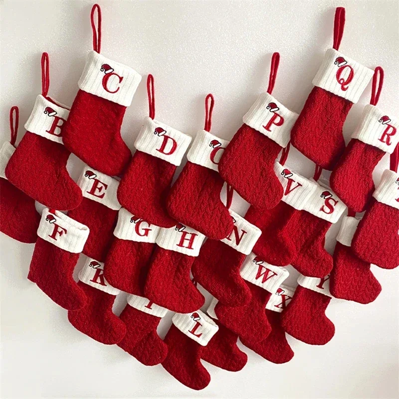 Christmas alphabet socks Christmas alphabet knitting socks Christmas tree ornaments decorations for home Navidad Noel Xmas gift
