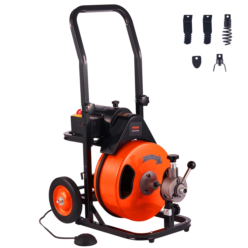 Electric Drain Cleaner Sewer Auger 50FT 75FT 100FT