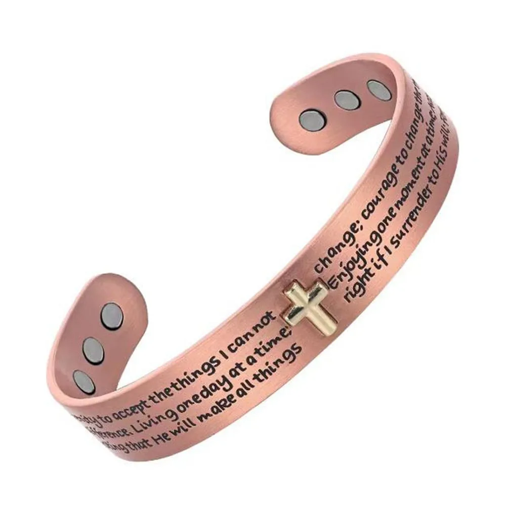 15-міліметрові браслети з чистої міді, регульований високий магніт, магнітний хрестовий манжет, браслет, зручний артрит, здоров’я