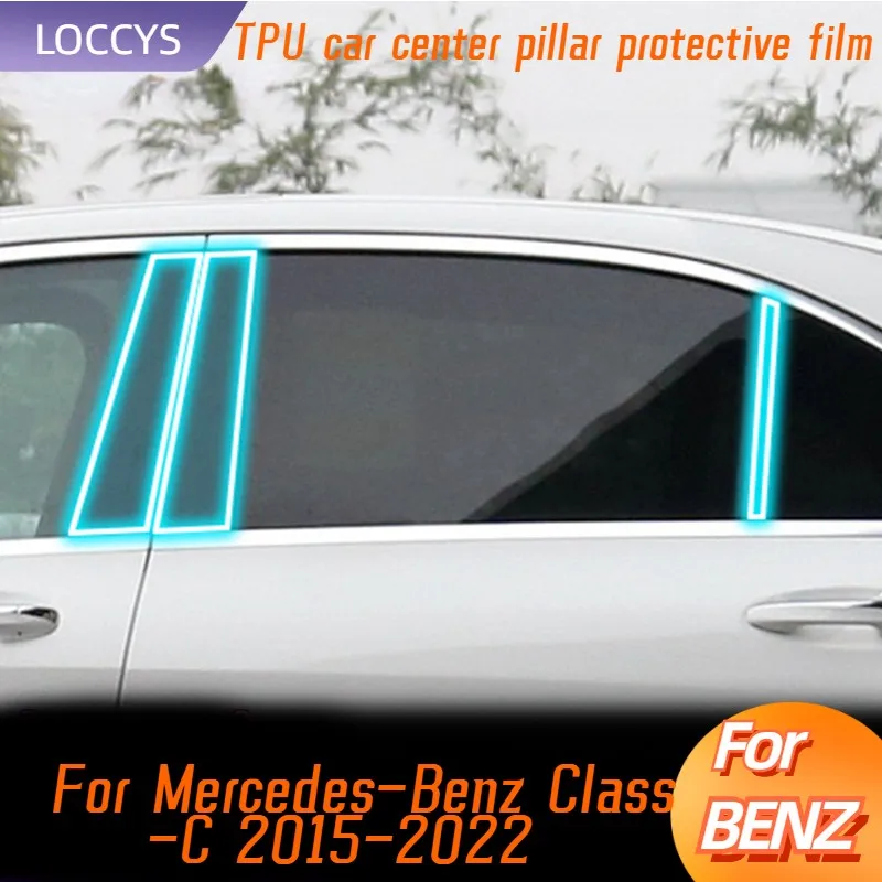 

For Mercedes-Benz Class-C 2015-2022 Window Center Pillar Protective Film Anti-scratch Cover Car Protector Exterior Accessories