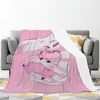 Angel Dust And Fat Nugget Hazbin:Pink:Hotels Blanket Style Home Textile Flannel Soft Throw Blanket Bedding Sofa Cover for Kids 3