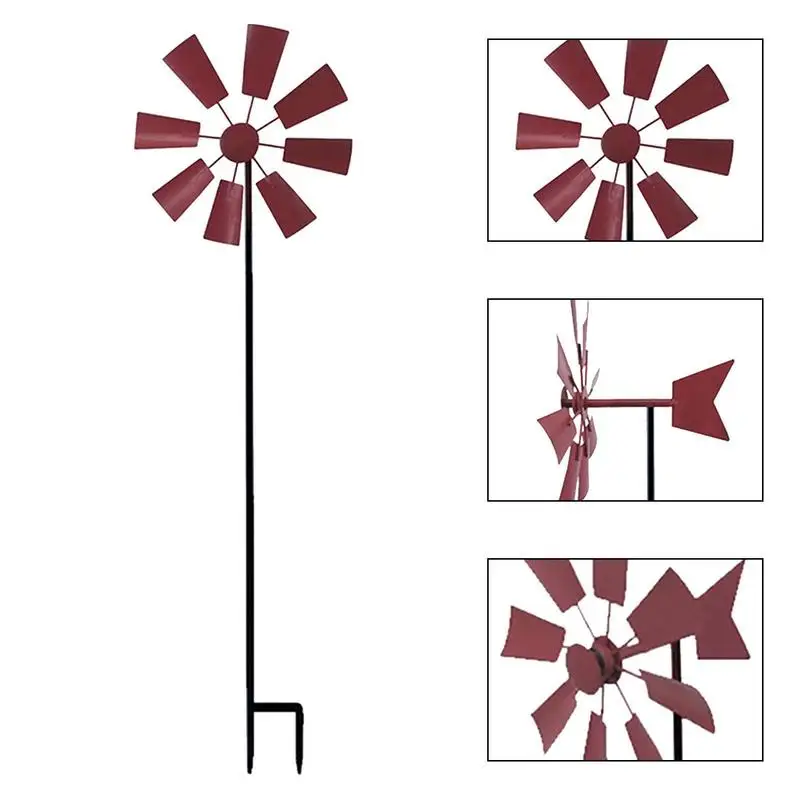 Kute żelazne metalowe wiatraki wiatraki na zewnątrz metalowe ozdoba ogrodowa dekoracje ogrodowe wiatraki na trawnik