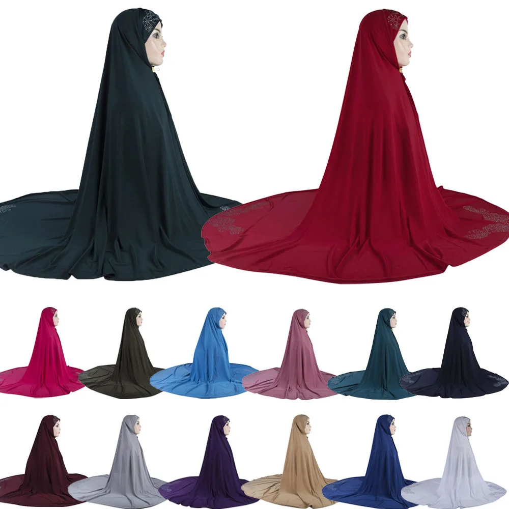 

One Piece Amira Ramadan Muslim Women Overhead Hijab Headscarf Islamic Head Wrap Turban Full Cover Prayer Arab Shawl Niqab Khimar