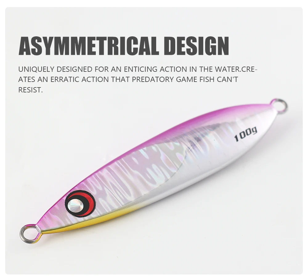 JIGGINGPRO Langsam sinkende Metall-Jig 60 g 80 g 100 g 130 g 160 g Salzwasser Langsam Jigging Große künstliche Angelköder – Detail 4