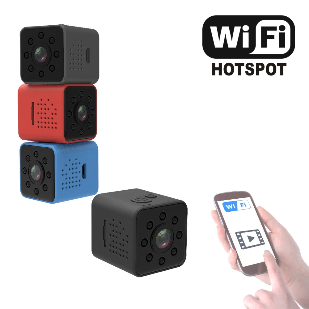 SQ23 미니 와이파이 카메라 나이트 비전 1080P, 무선 핫스팟 모션 감지 원격 모니터 전화 앱 DVR 캠코더 포토 트랩