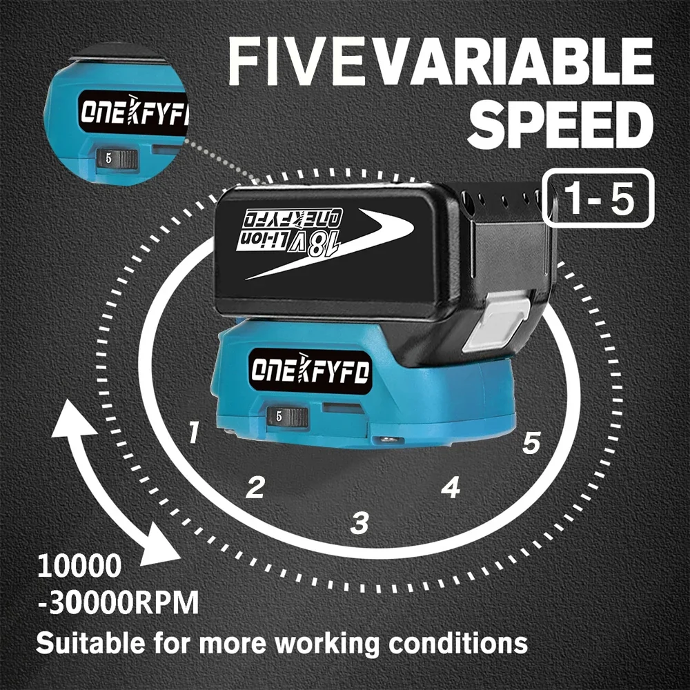 Brushless Electric Trimmer 5 Speed Cordless Engraving Slotting Trimming Milling Wood Router for Makita 18V Battery