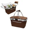 Collapsible Basket Cooler Portable Picnic Carrier Soft Sided Insulated Aluminum Frame Cooler Bag 6 Cans Capacity Travel Outdoor 1