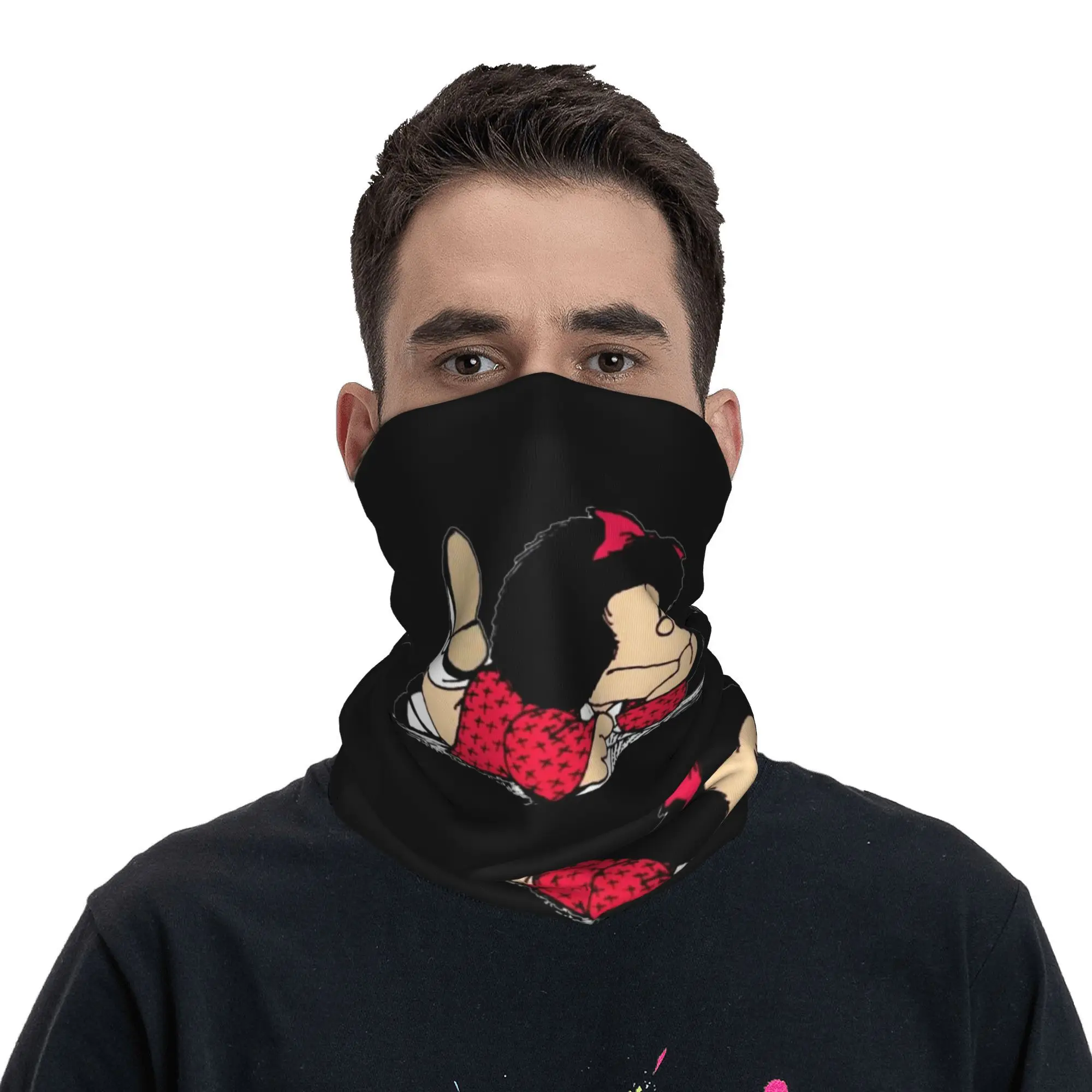 Cute Mafalda Bandana Winter Neck Warmer Windproof Wrap Face Scarf for Ski Argentine Cartoon Quino Comic Gaiter Headband