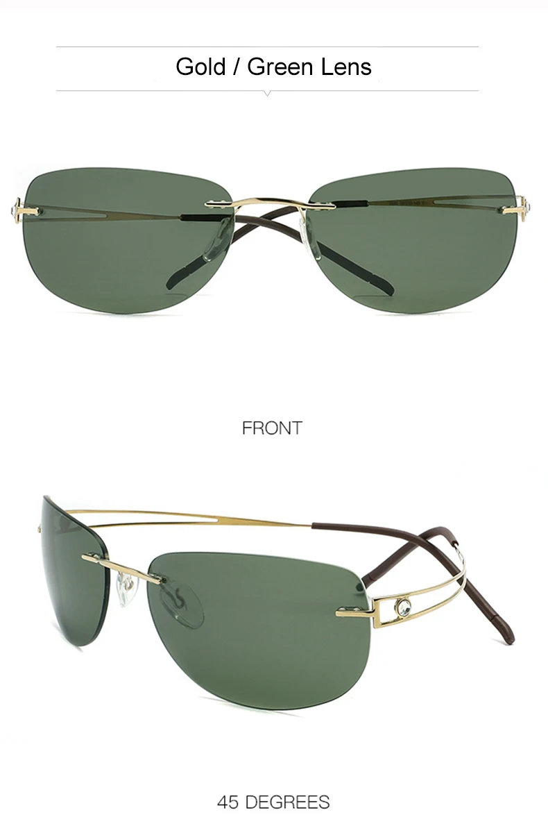 Krasivyy Women's Rimless Oval Screwless Titanium Sunglasses 16