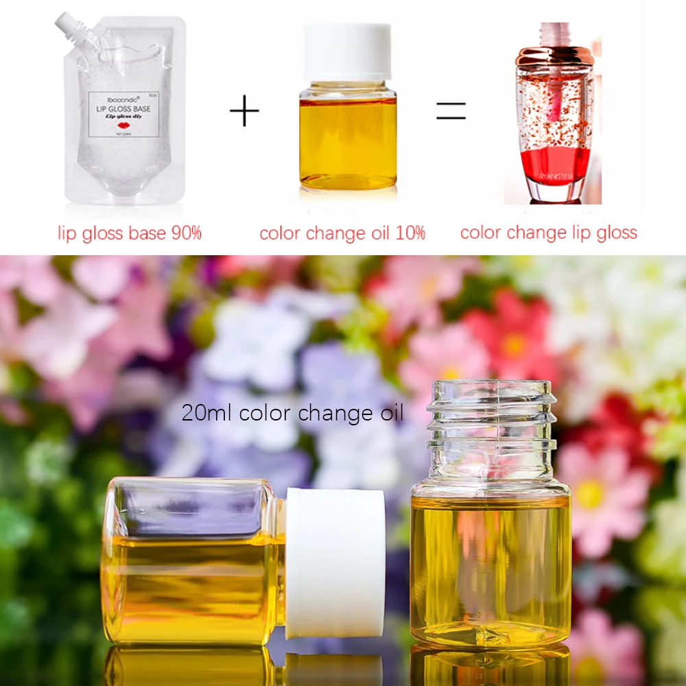 20ml DIY Color Changing Pigment Oil For Lip Gloss Diy Lipgloss Base Gel Mix Material Colour Change Oil 1 Piece