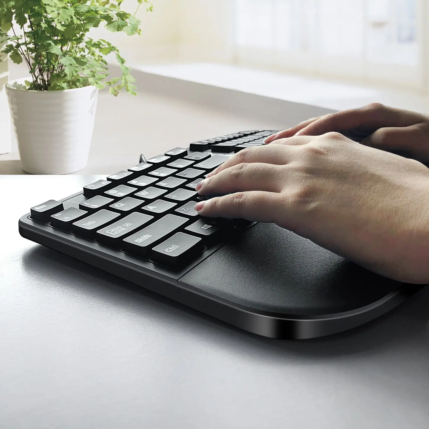 AOPEI-Teclado Split ergonômico com design descanso de