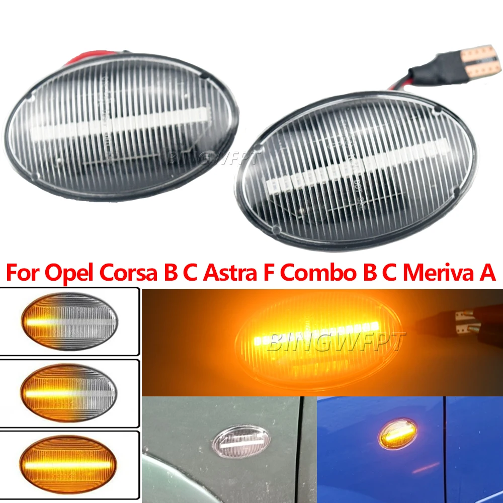 For Opel Corsa B/C Combo C Meriva A Astra F Tigra A Vita LED Dynamic Car  Blinker Side Marker Turn Signal Lights Lamp Accessories - AliExpress