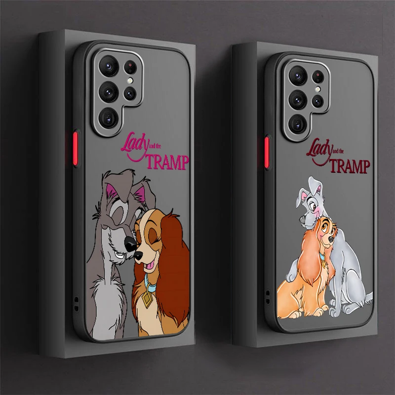 Lady And The Tramp Disney Per Samsung S24 S23 S22 S21 Ultra S20 Fe S10 Plus Lite 4G 5G Cover Traslucida Smerigliata Capa Fundas