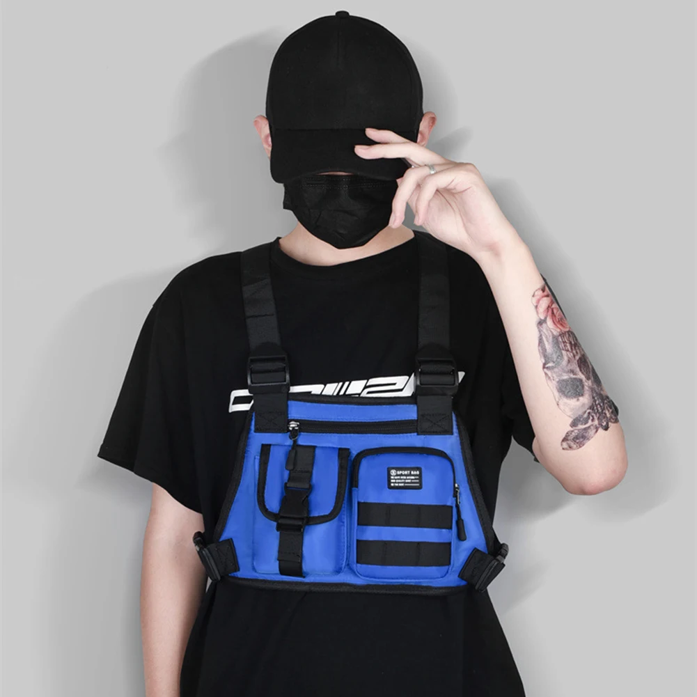 남성용 Molle 체스트 백, 도난 방지 옥스포드 몰 숄더 조끼 백, 조절 가능한 다기능 휴대용 경량 가방, 하이킹 여행용
