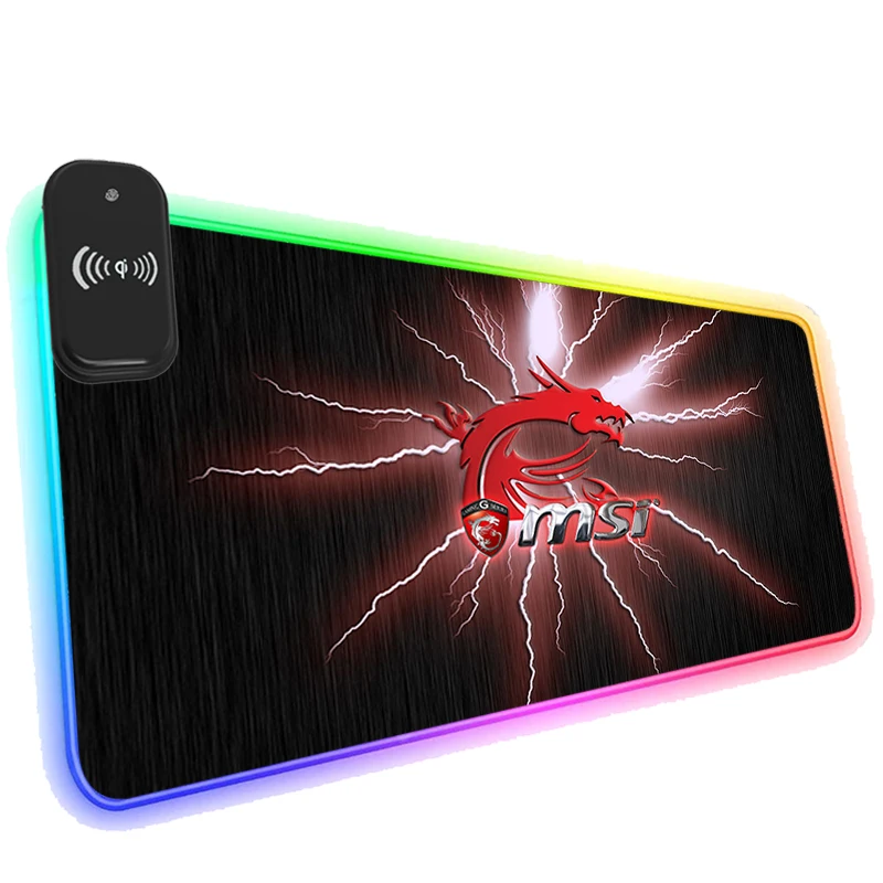 

Msi RGB Gaming Mouse Pad RGB Phone Wireless Charging Playmat Mousepad Laptop Carpet Desk Protector Xxl Mouse Mat Cool Game Mats