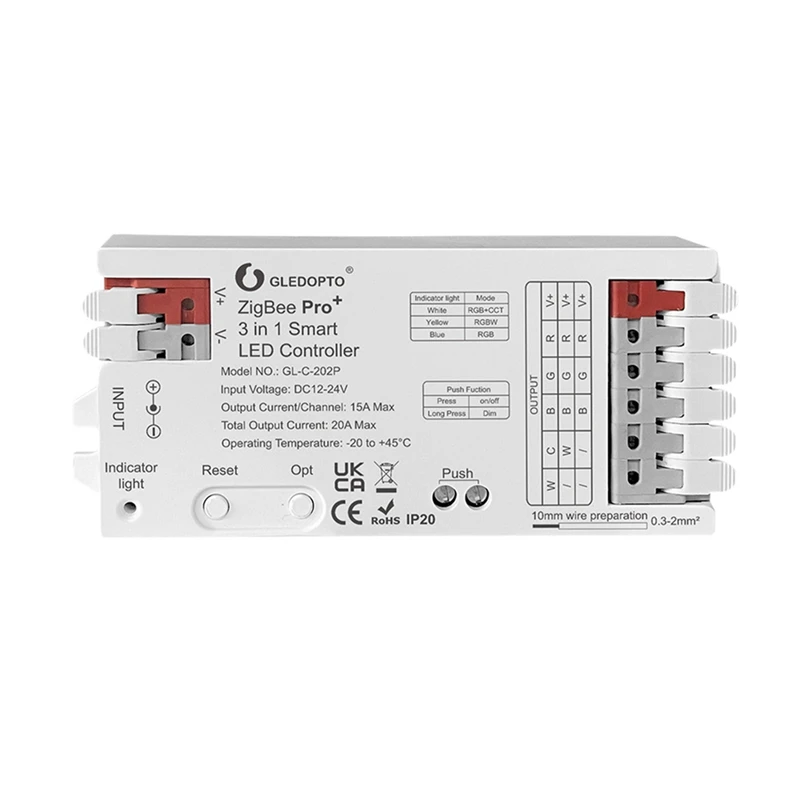 

GLEDOPTO Zigbee 3 в 1 RGBCCT/RGBW/RGB светодиодный Strip, контроллер 20A Max H/Ue Alexa Homey Tuya Smart APP, голосовое управление, прочный