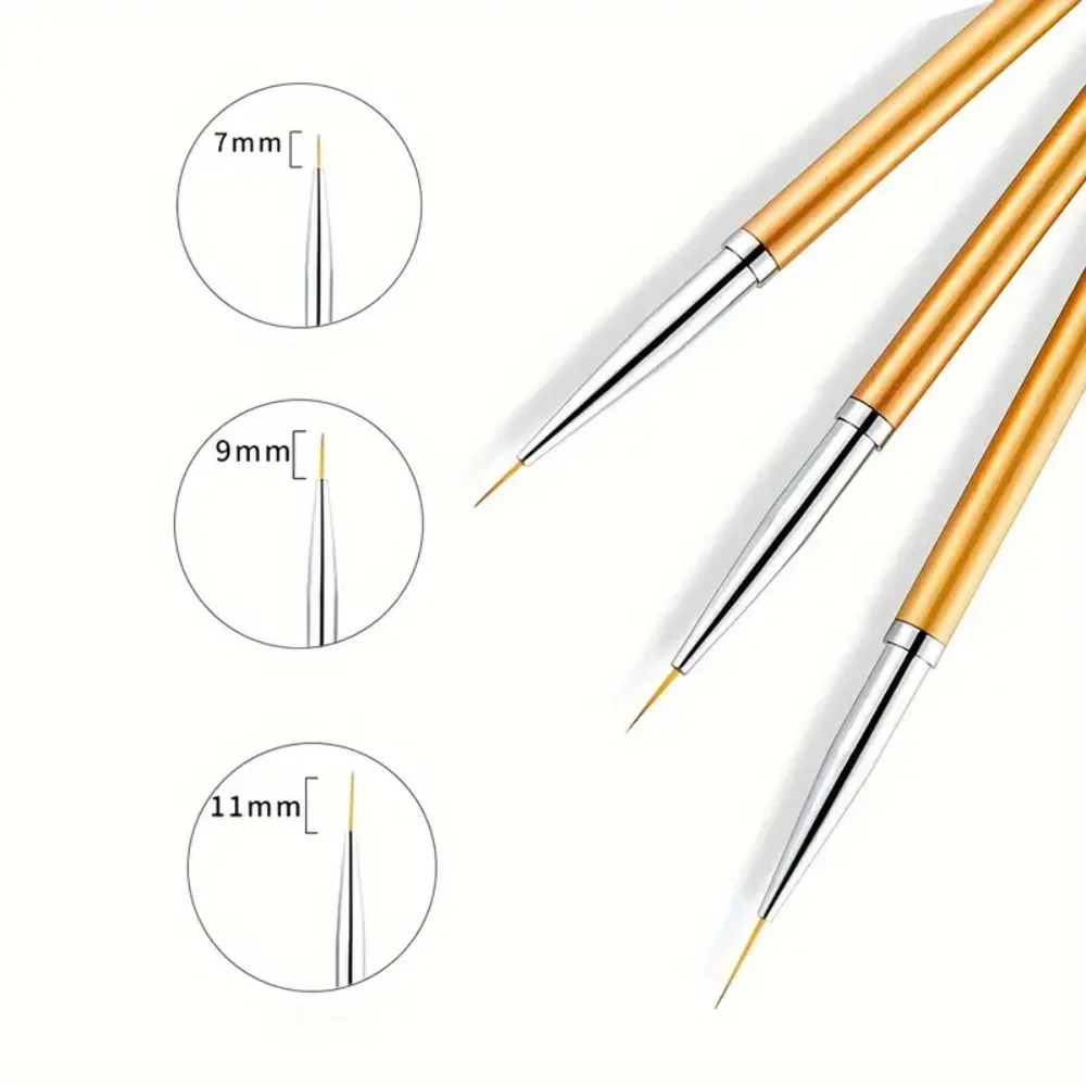 Nail Art Brushes Set Acrylic UV Gel Glitter Drawing Painting Brushes Nylon Hair Nails Tools manicure brush paint brush nail art brush