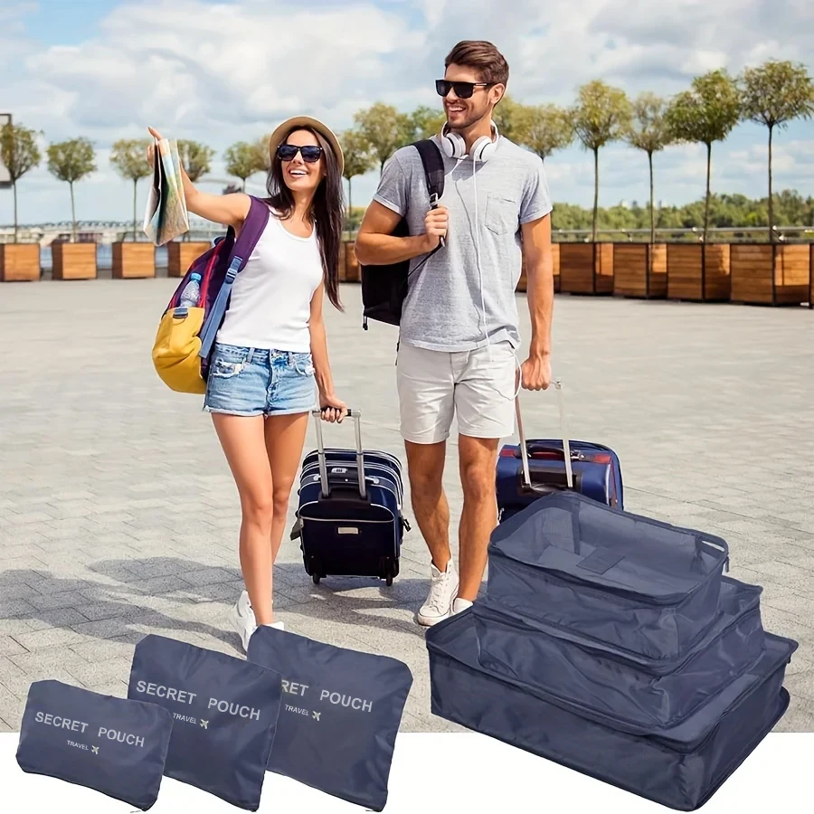 6-Piece Travel Organizer Set – Durable Oxford Fabric Packing Cubes for Clothes and Underwear, Fashionable and Hand Washable for Women Bags & Storage Items Beach bags