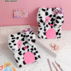 Carnet de notes en peluche chien mignon, avec serrure, Journal A5, agenda en ligne, organisateur Kawaii, manuel, papeterie pour étudiant 