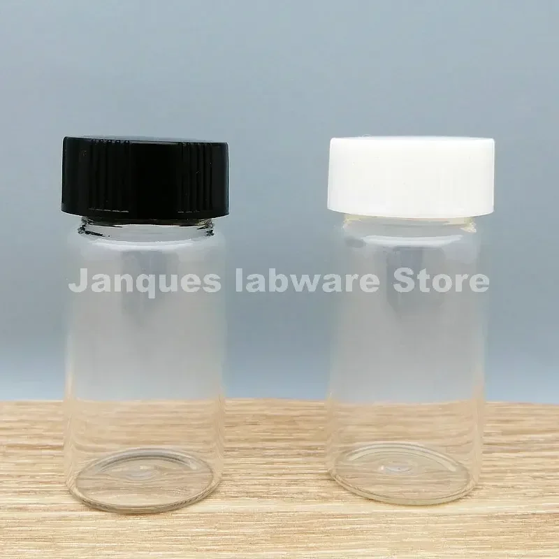 20pcs/lot Lab Clear Glass Sample Bottles,Reagent Sample Vials with Screwcap,Capacity 3/510/15/20/30/40/50/60ml